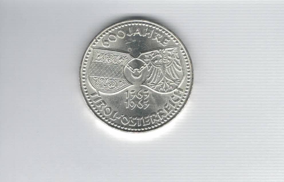  50 Schilling 1963 Tirol 600 Jahre bei Österreich 18g fein Ag Spittagold9800 (4584/2)   