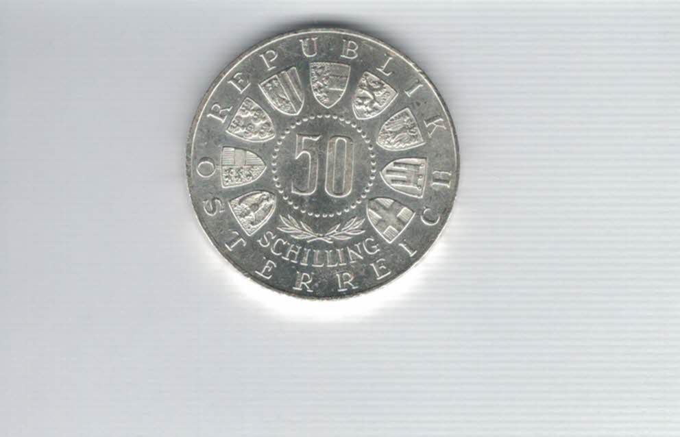  50 Schilling 1963 Tirol 600 Jahre bei Österreich 18g fein Ag Spittagold9800 (4584/2)   