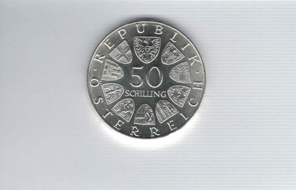  50 Schilling 1974 Gartenschau in Wien Ag/12,8g fein Österreich Spittalgold9800 (4504/1)   