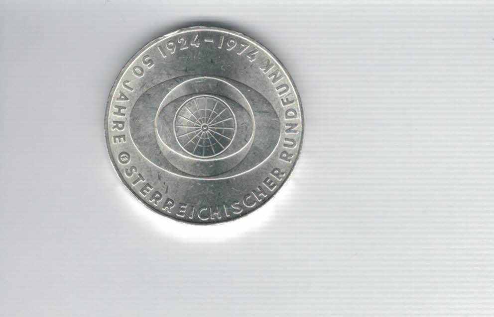  50 Schilling 1974 50 Jahre Rundfunk Ag 12,8g fein Österreich Spittalgold9800 (04504/4)   