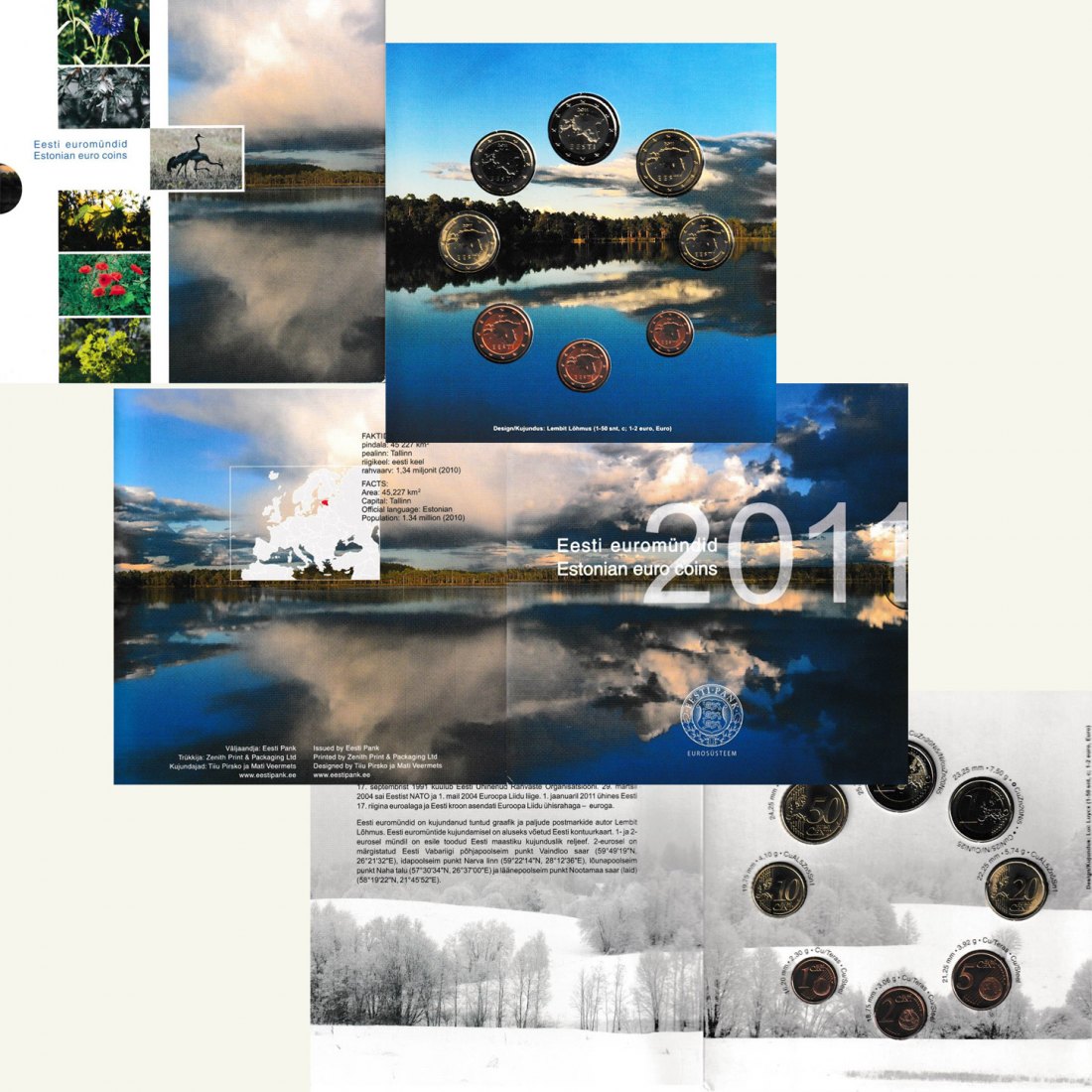  Offiz. KMS Estland *Einführung des Euro* 2011 nur 50.000 Stück!   