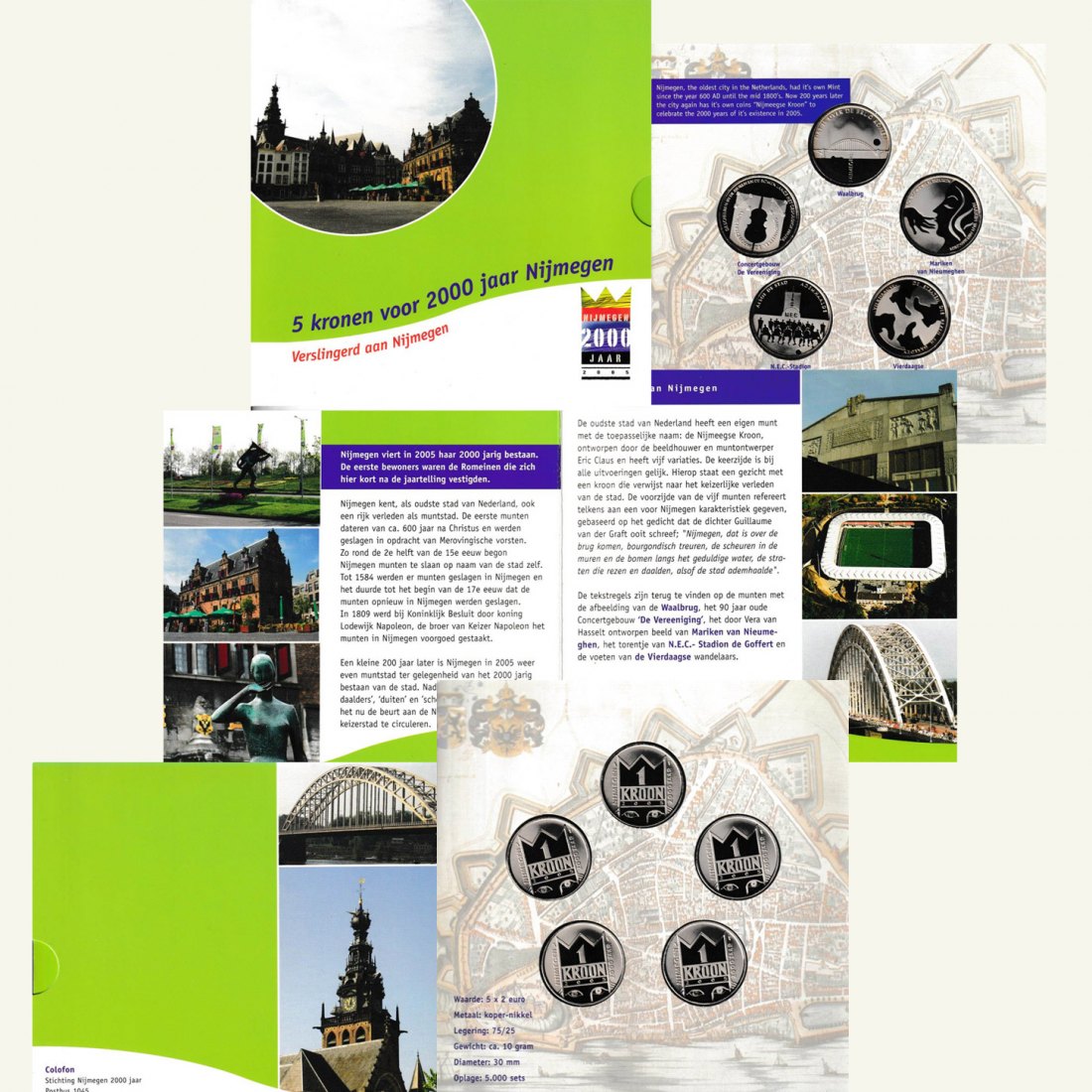  Offiz. Sonder-KMS Niederlande *2.000 Jahre Nijmegen* 2005 nur 5.000 Stück!   
