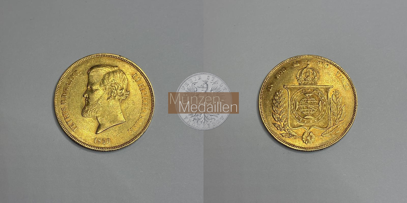  Brasilien 20.000 Réis 1856 MM-Frankfurt Feingold: 16,44g   