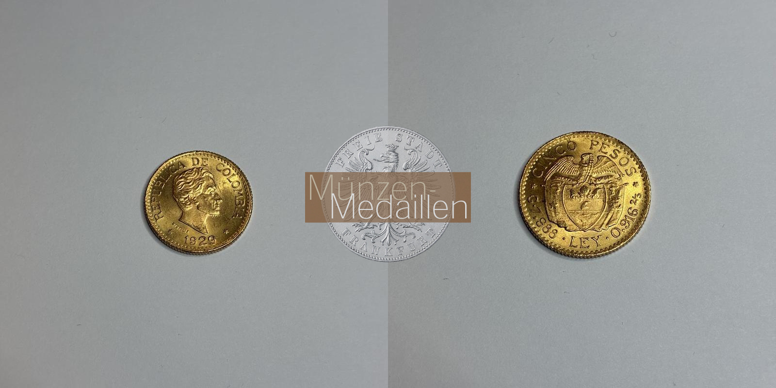 Kolumbien Feingold: 7,32g 5 Pesos 1919 