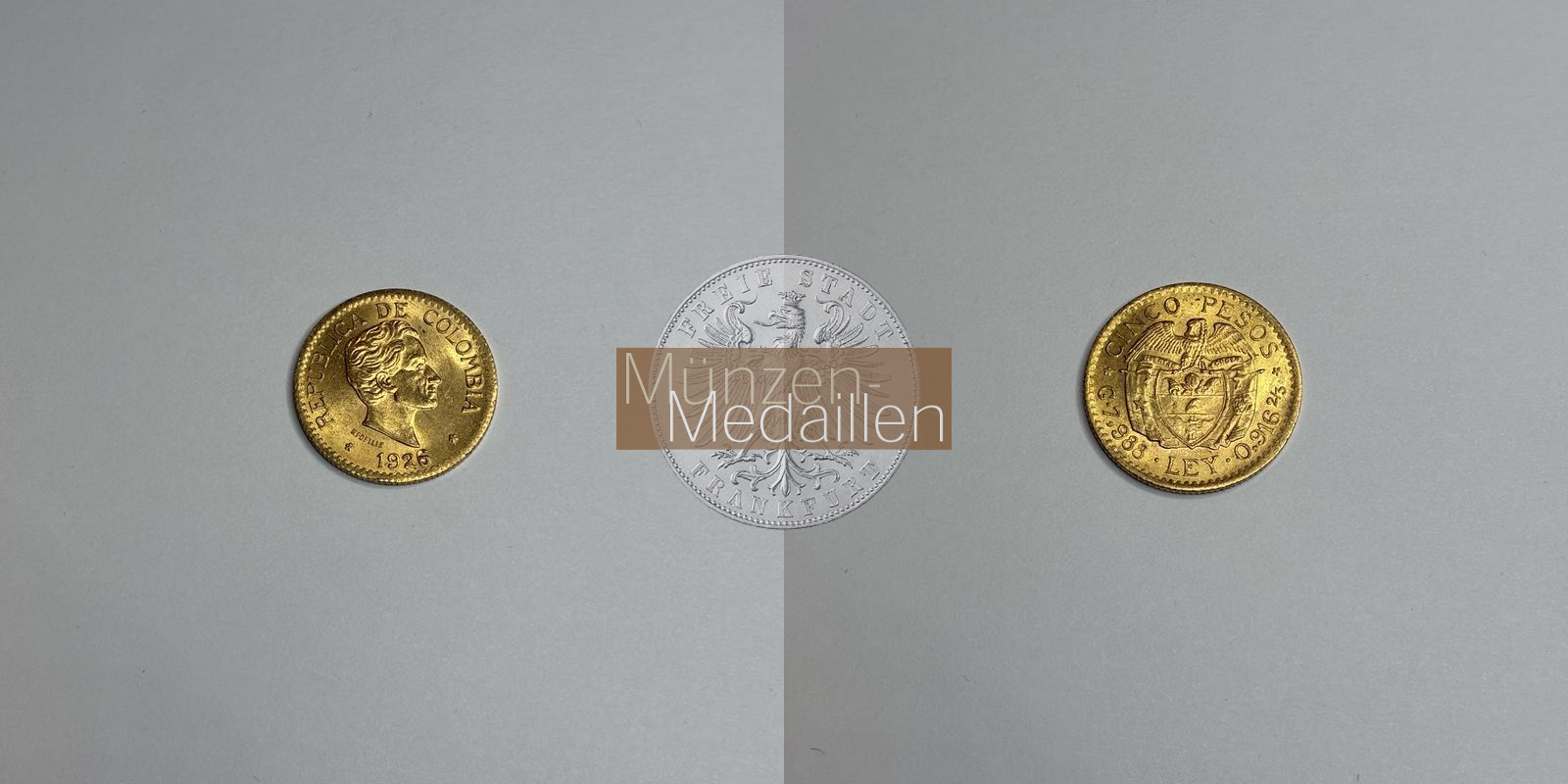 Kolumbien Feingold: 7,32g 5 Pesos 1926 