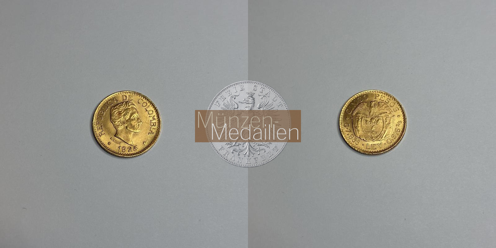 Kolumbien Feingold: 7,32g 5 Pesos 1925 