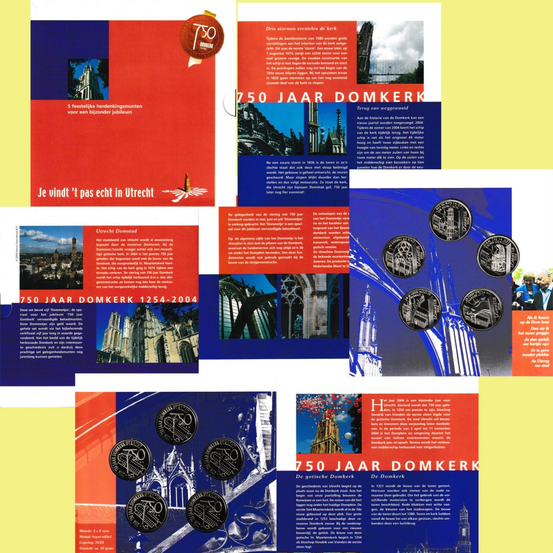  Offiz. Sonder-KMS Niederlande *750 Jahre Dom zu Utrecht* 2004 nur 25.000 Stück!   