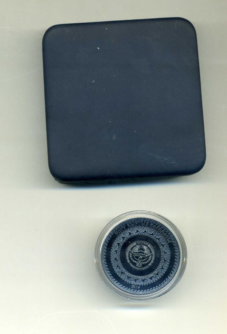  Kirgisien 10 Som 2014 Age of Kyrgyz Kagant + Original Box + Zertifikat sehr selten Nur 2000 Stück   