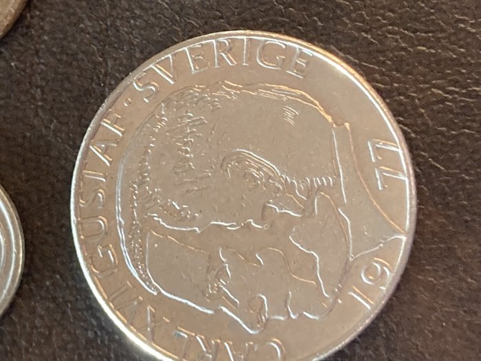  Münze Münzen Umlaufmünze Schweden 1 Krone 1977   