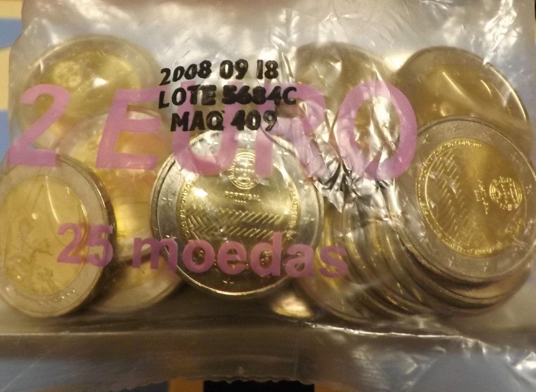  Portugal Gedenkmünze Menschenrechte 2008 Beutel 25 x 2 E   