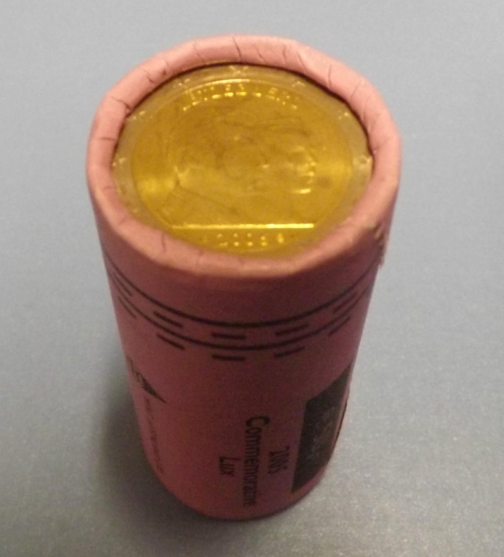 Luxemburg Rolle 2 Euro Gedenkmünze 2006 mit Rollenpapier 2005
