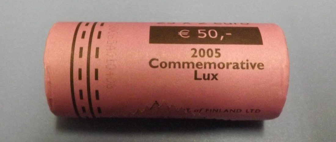  Luxemburg Rolle 2 Euro Gedenkmünze 2006 mit Rollenpapier 2005   