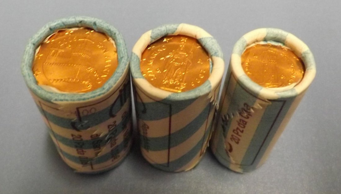  Rollensatz San Marino je 20 x 1, 2 und 5 Cent 2006   