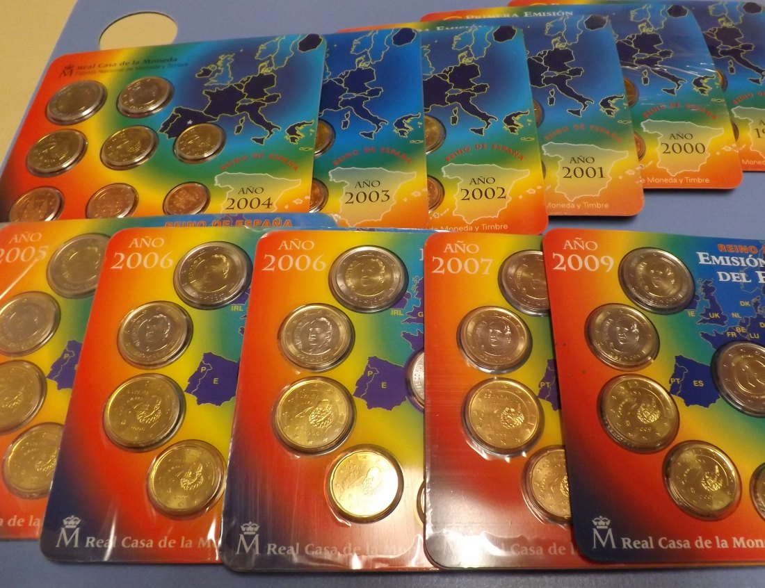  Spanien offizielle KMS 1999 - 2007 und 2009, 2006 mit beiden Varianten   