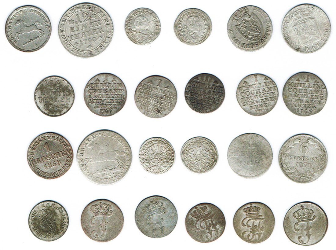  SZAIVERT ALTDEUTSCHLAND KLEINMÜNZEN SILBER HANNOVER SCHWERIN NASSAU BRAUNSCHWEIG LÜNEBURG   
