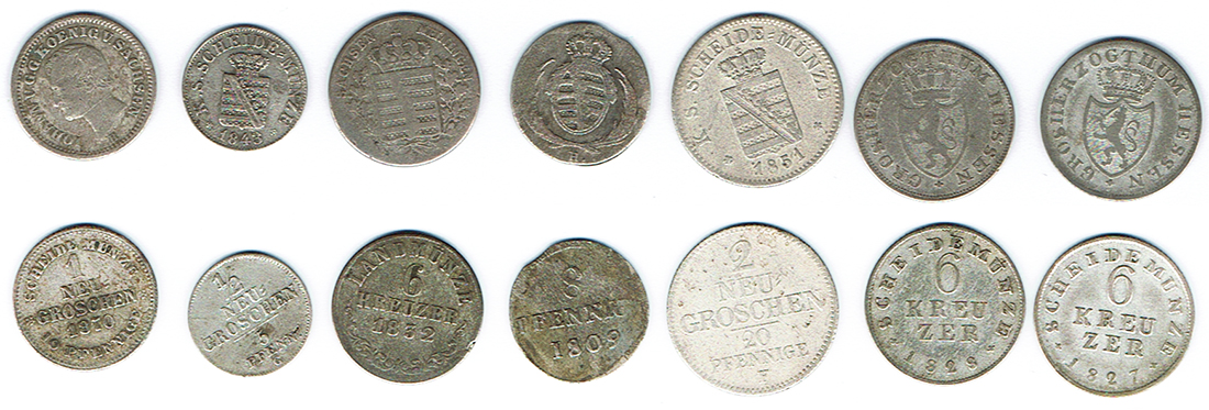  SZAIVERT ALTDEUTSCHLAND KLEINMÜNZEN SILBER SACHSEN MEININGEN HESSEN   