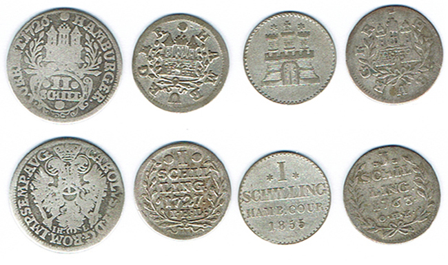  SZAIVERT ALTDEUTSCHLAND KLEINMÜNZEN SILBER HAMBURG FRANKFURT   