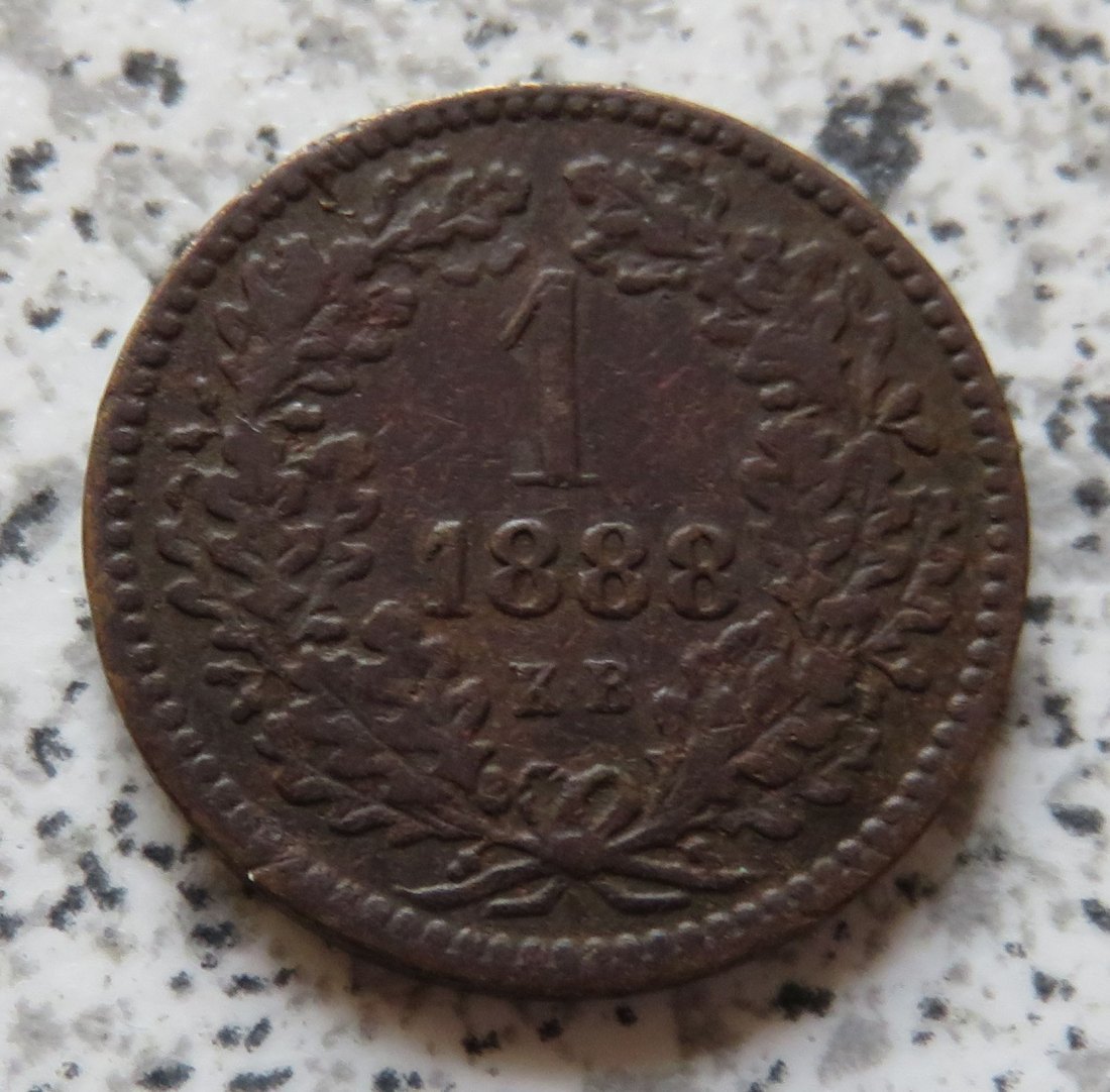 Ungarn 1 Krajczar 1888 KB / Ungarn 1 Kreuzer 1888 KB   