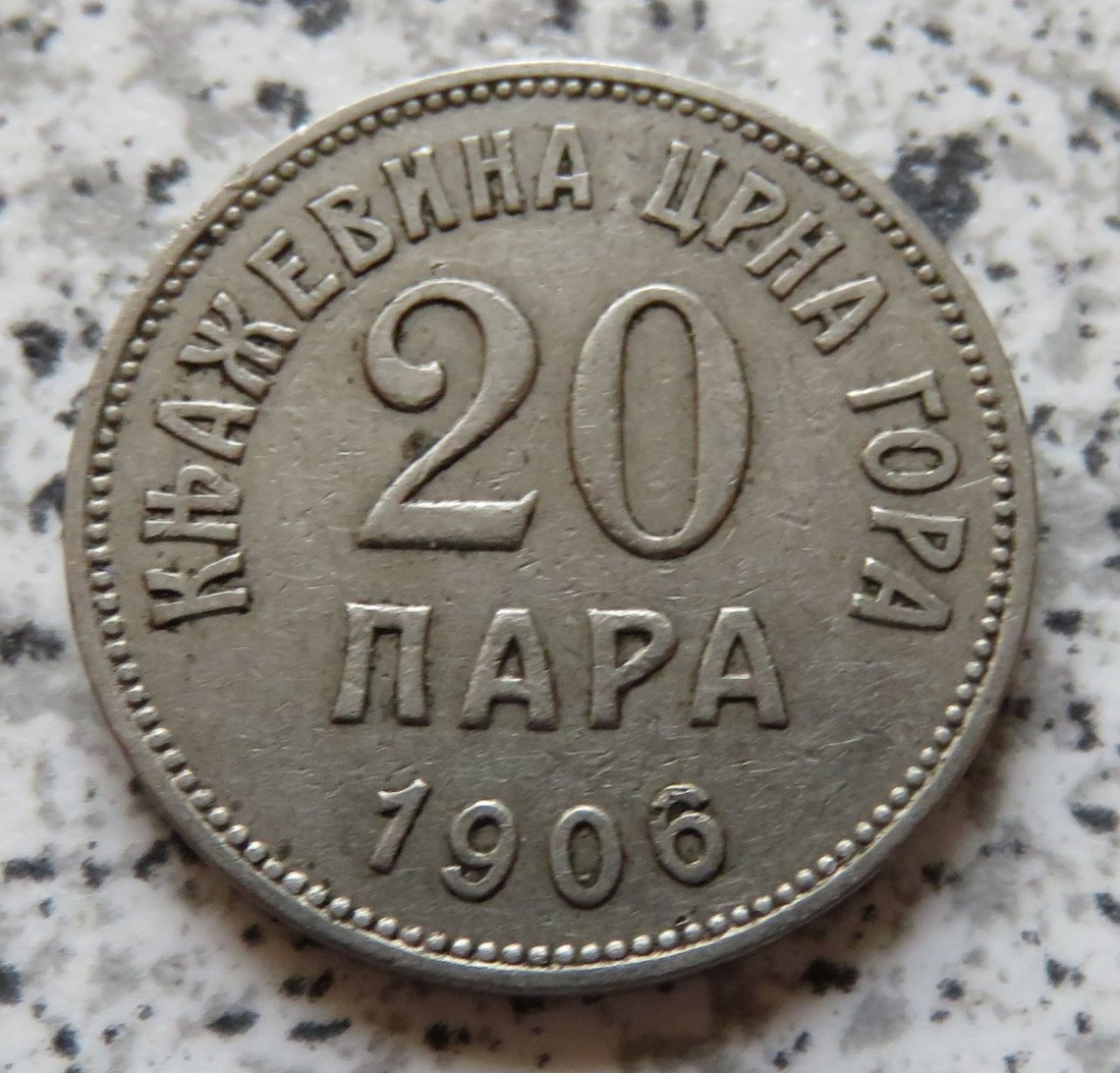  Montenegro 20 Para 1906   