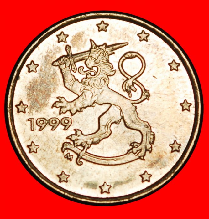Ⰿ TWO SWORDS (1999-2025): FINLAND ★ 1 EURO CENT 1999 UNC MINT LUSTRE!★LOW START ★ NO RESERVE!