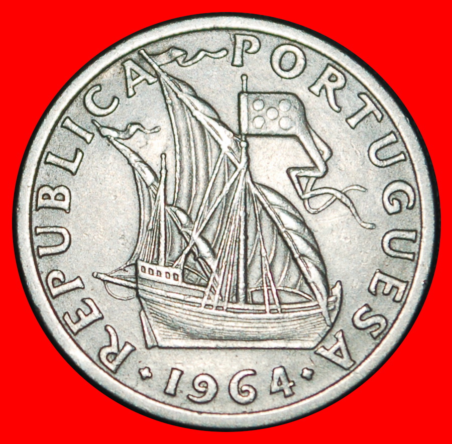  Ⰿ 25 SILVER BEZANTS 1963-1986:PORTUGAL★2.50 ESCUDOS 1964 NOT STANDARD ALIGNMENT★LOW START★NO RESERVE   