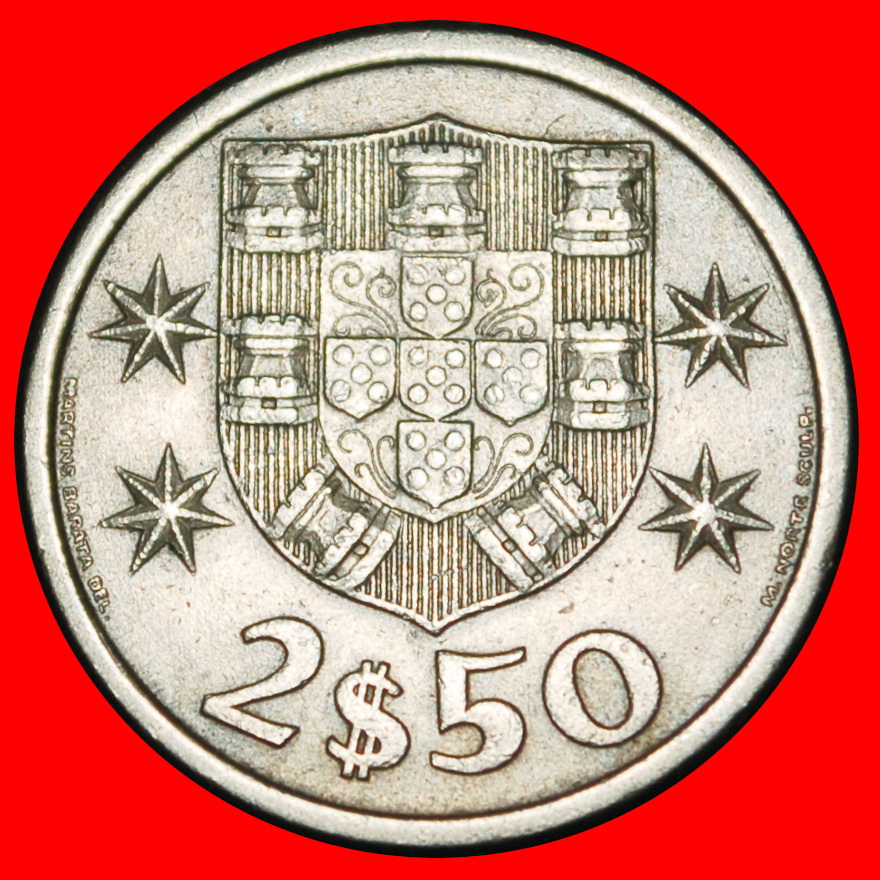  Ⰿ 25 SILVER BEZANTS 1963-1986:PORTUGAL★2.50 ESCUDOS 1964 NOT STANDARD ALIGNMENT★LOW START★NO RESERVE   