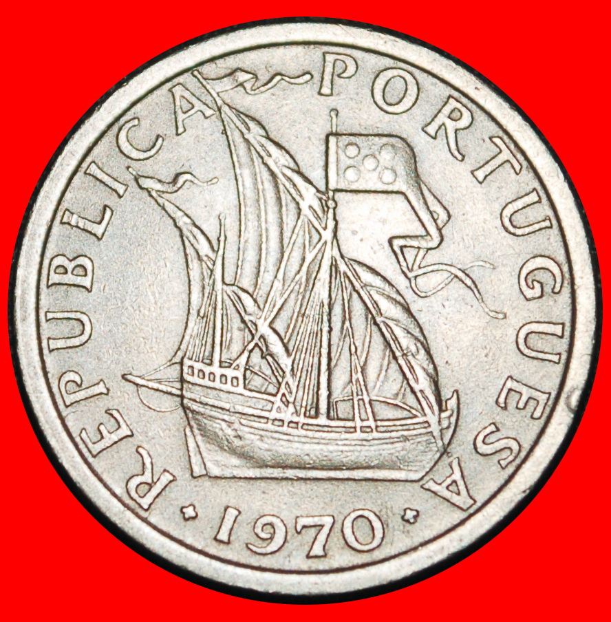  Ⰿ 25 SILVER BEZANTS (1963-1986): PORTUGAL ★ 2.50 ESCUDOS 1970 SHIP! ★LOW START ★ NO RESERVE!   