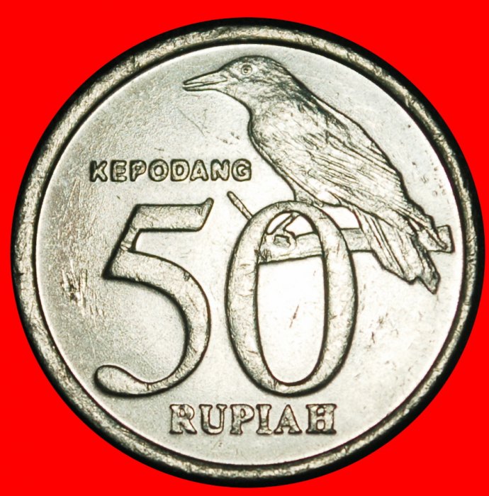  Ⰿ BIRD and SOLAR ECLIPSE (1999-2003): INDONESIA ★ 50 RUPIAH 2002 MINT LUSTRE★LOW START ★ NO RESERVE!   