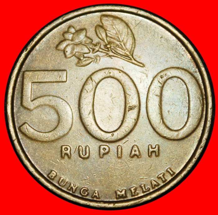  Ⰿ GARUDA and JASMINE FLOWER (1997-2003): INDONESIA ★ 500 RUPIAH 2003!★LOW START ★ NO RESERVE!   