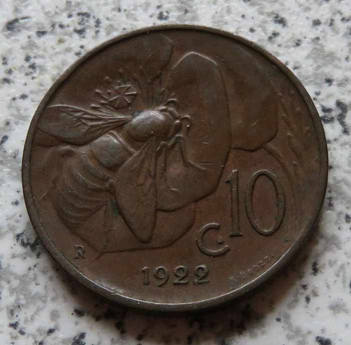 Italien 10 Centesimi 1922 R   