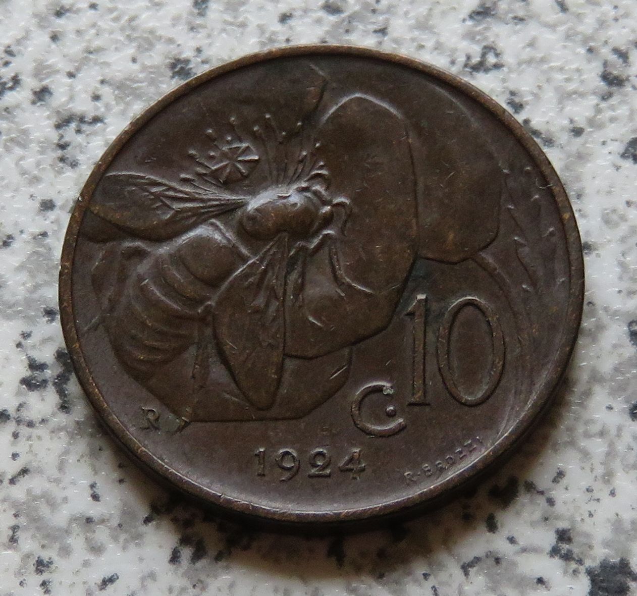  Italien 10 Centesimi 1924 R   