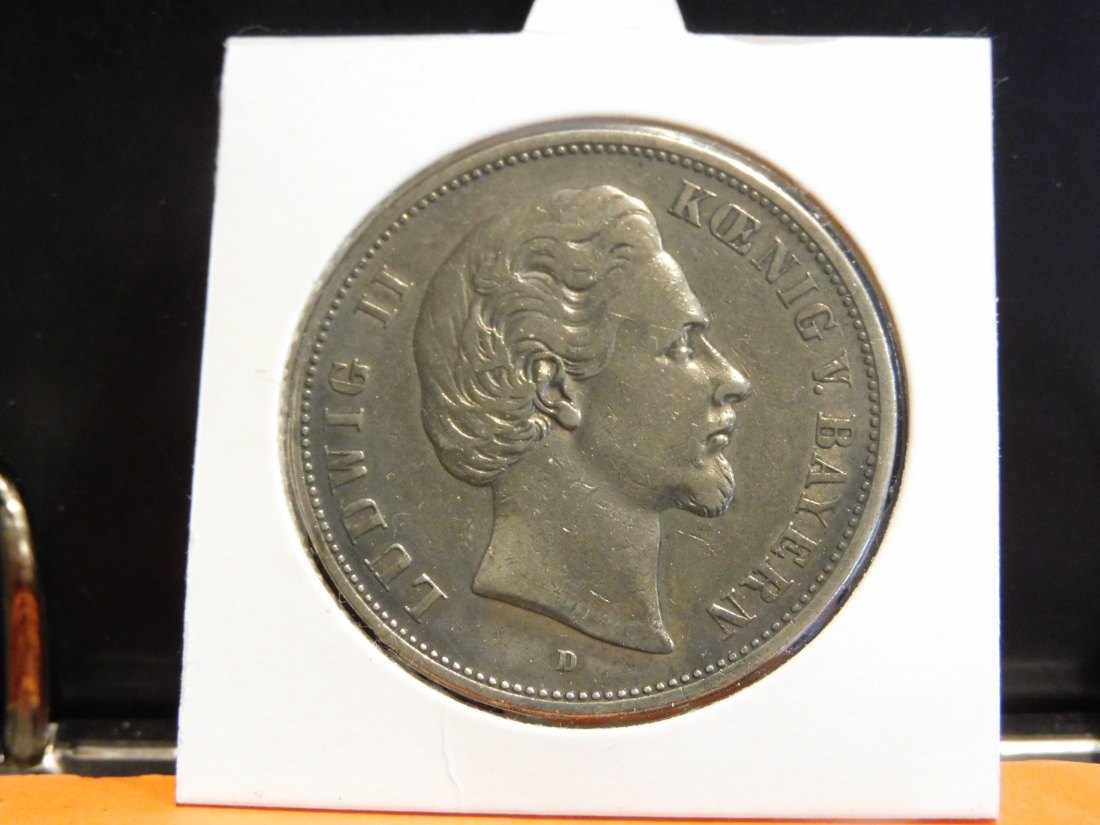  GERMANY 5 MARK 1875 BAVARIA.GRADE-PLEASE SEE PHOTOS.   