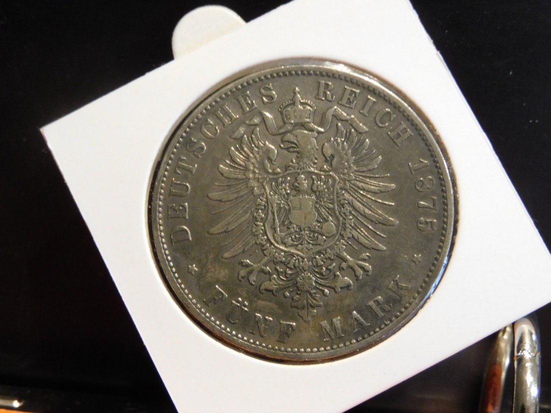  GERMANY 5 MARK 1875 BAVARIA.GRADE-PLEASE SEE PHOTOS.   