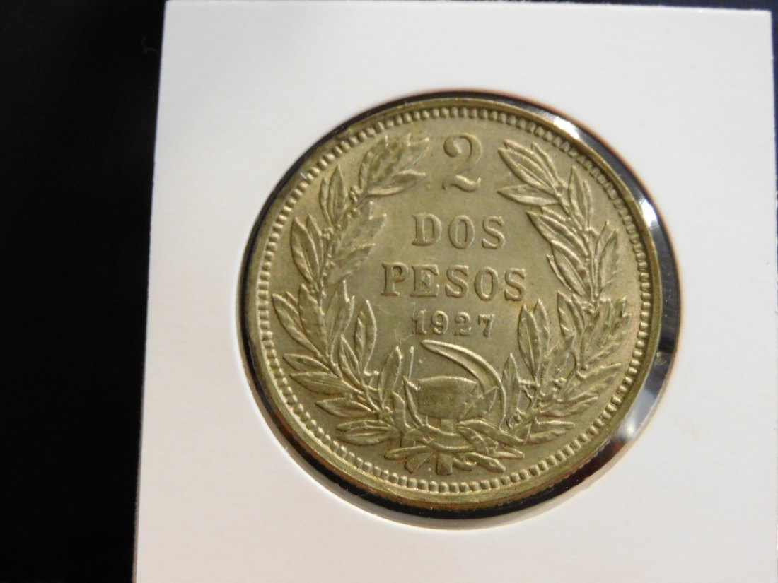  CHILE 2 PESOS 1927.GRADE-PLEASE SEE PHOTOS.   