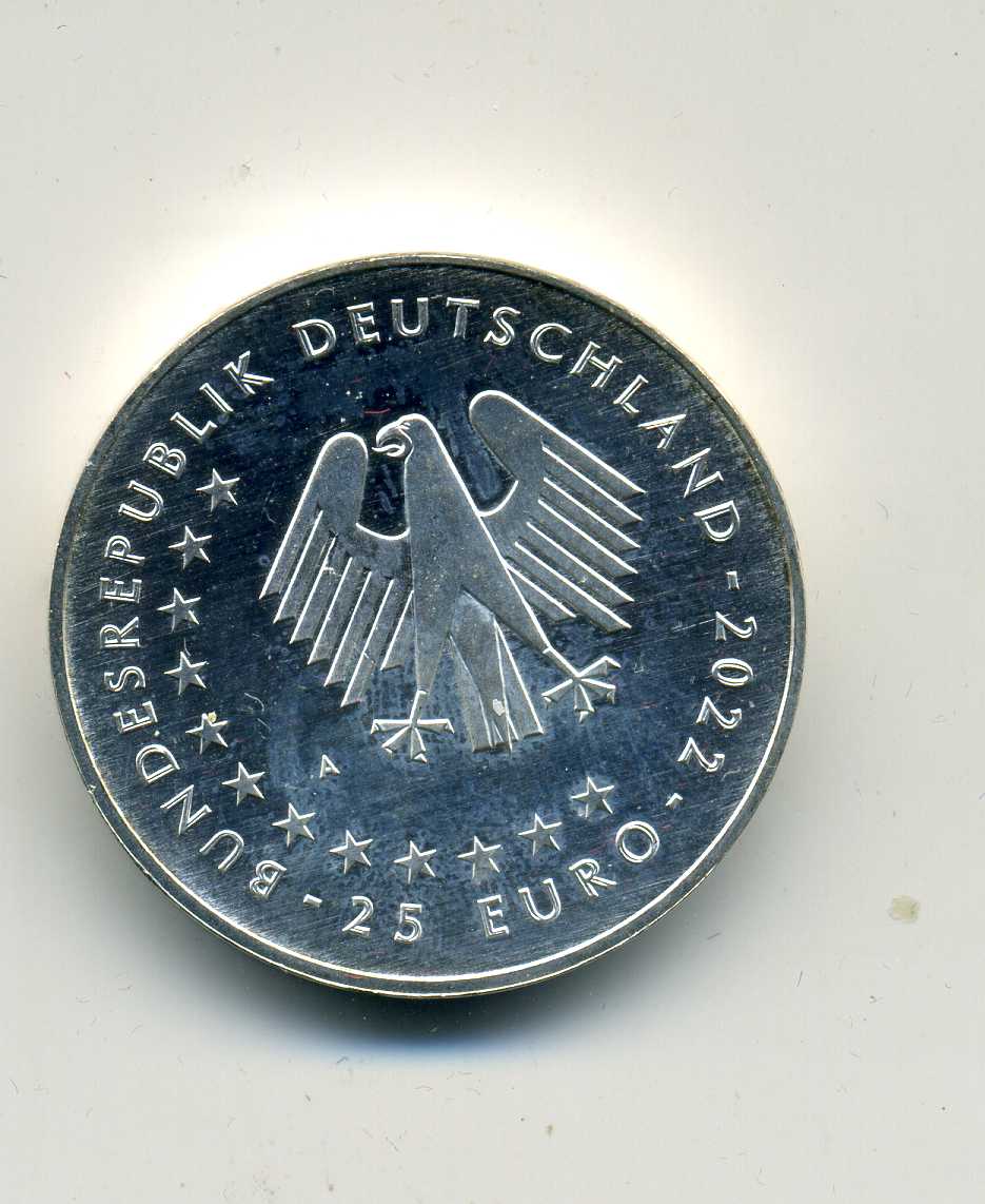  25 Euro 2022 Herrnhuter Stern wie von der Bank verausgabt 22 Gramm Silber fein   