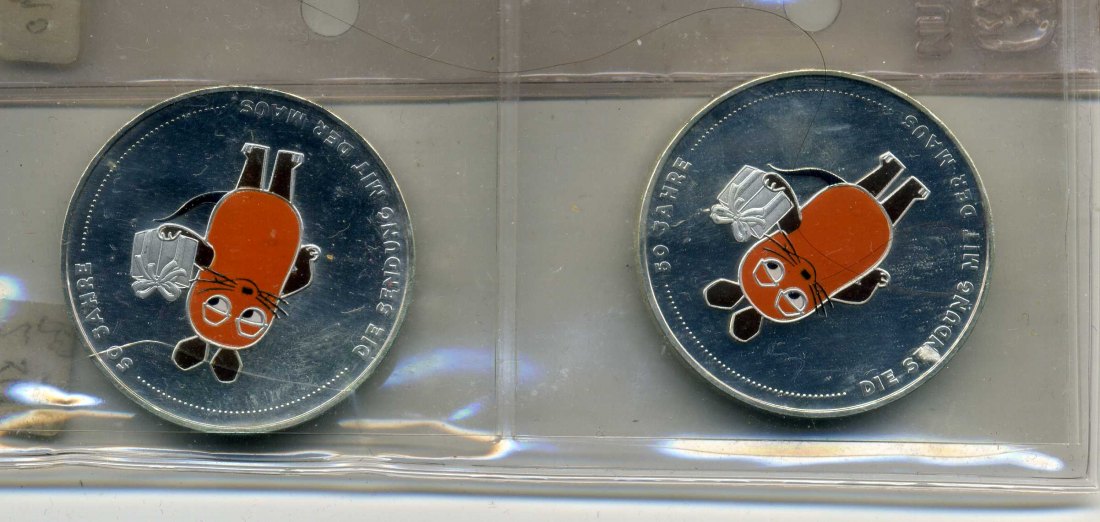  2x20 Euro 2021 Die Maus wie von der Bank verausgabt 33,3 Gramm Silber fein   