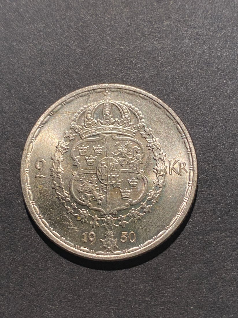  Schweden, 2 kronen, 1950, 14 gr. Silber stgl.   