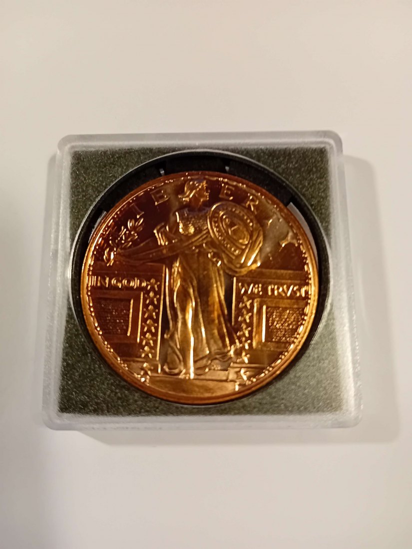  USA 1 Unzen Kupfermedaille(Feingehalt 999.9%) (5) Durchmesser 39,0 mmm, d=3,3 mm   