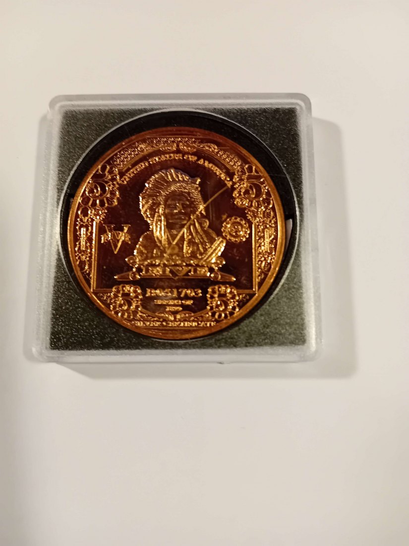  USA 1 Unzen Kupfermedaille(Feingehalt 999.9%)(9) Durchmesser 39,0 mmm, d=3,3 mm   