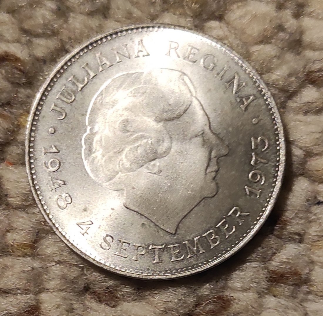  Niederlande 10 Gulden 1973 SILBER makellos   