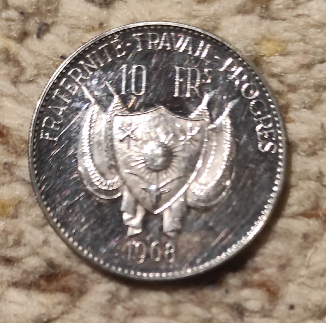  Niger 10 Francs 1968 SILBER leichte Patina   