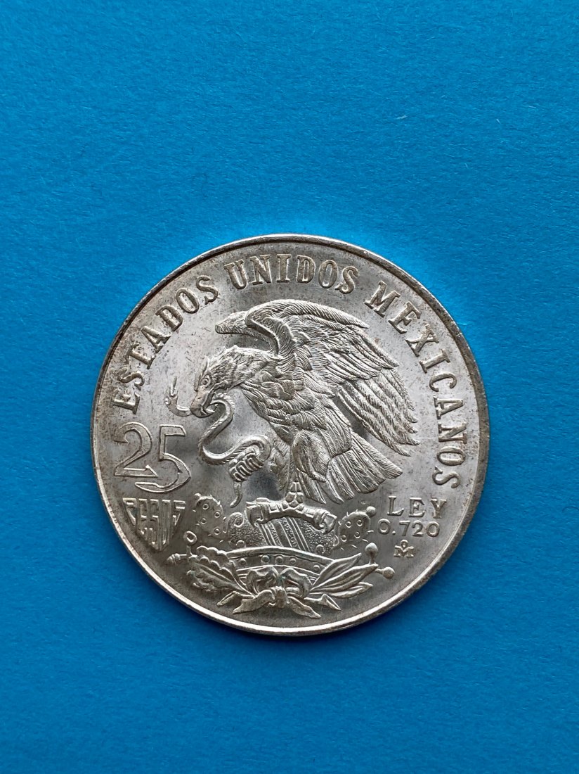  Mexico, 25 Pesos 1968, Silber 22,5 gr.(720), vz   
