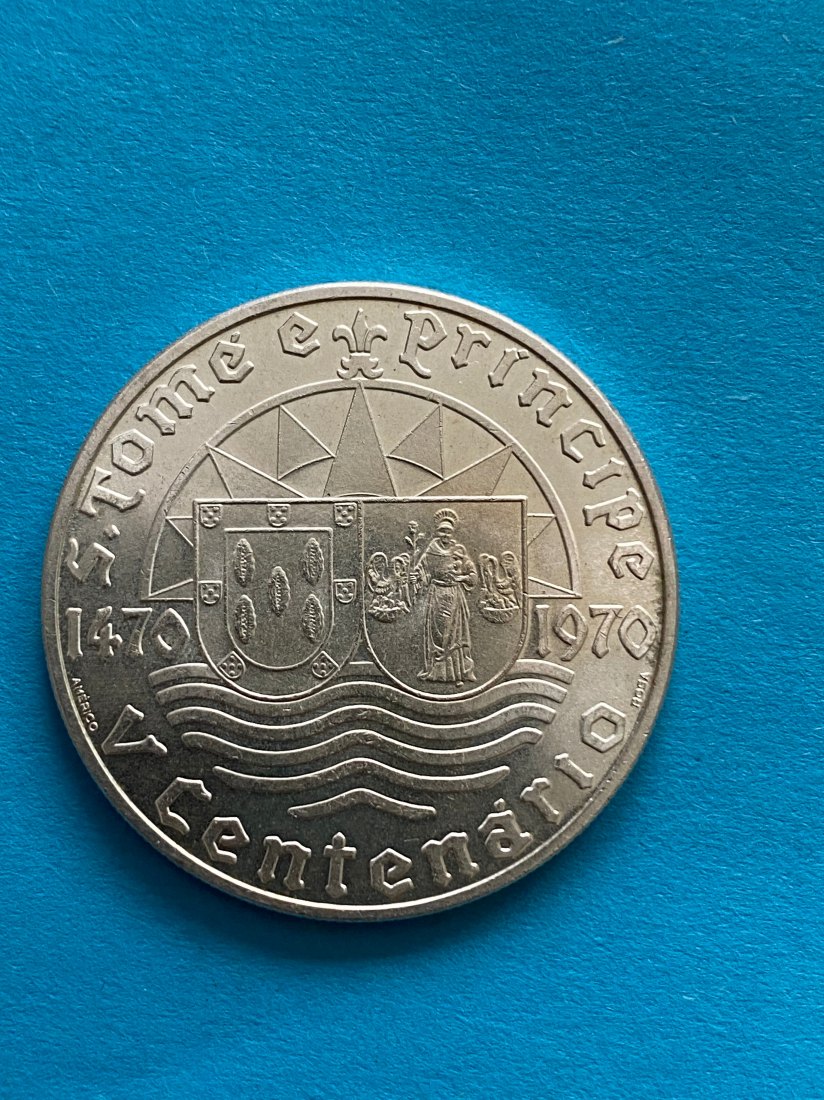  Portugal,St. Tome e Principe 1970, 50 Escudos, Silber 18,1 Gr., stgl.   