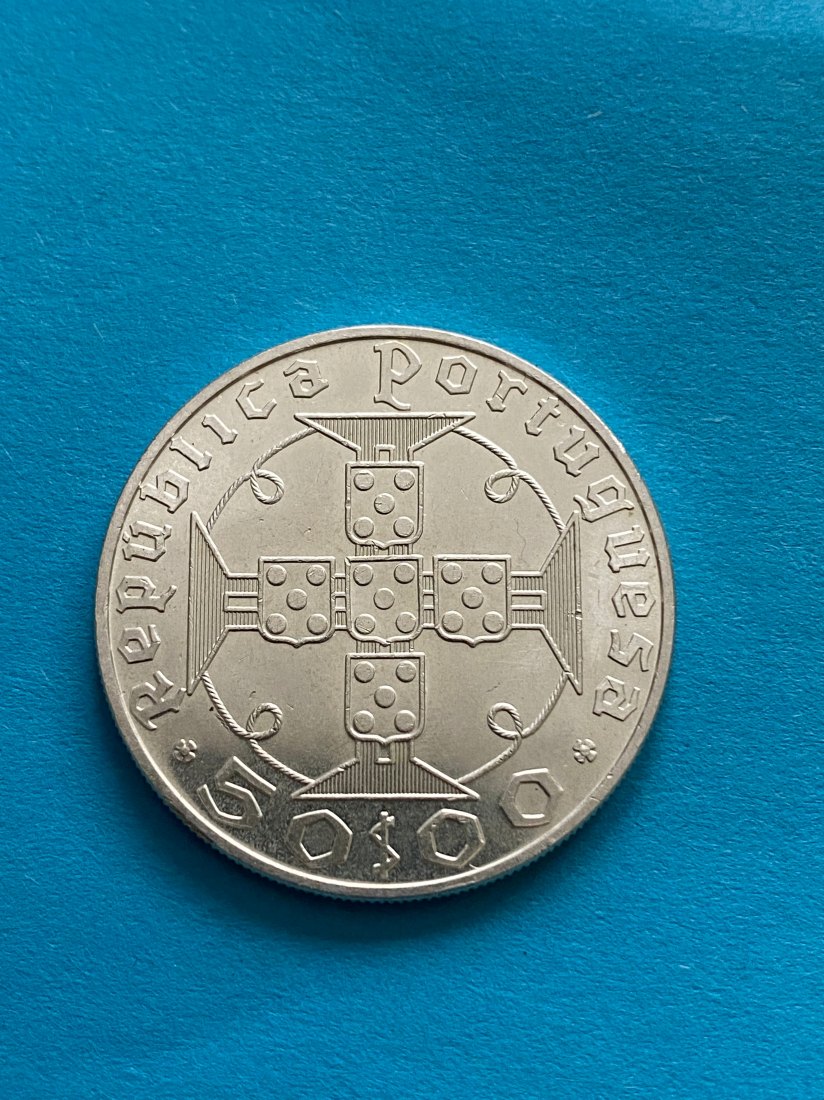  Portugal,St. Tome e Principe 1970, 50 Escudos, Silber 18,1 Gr., stgl.   