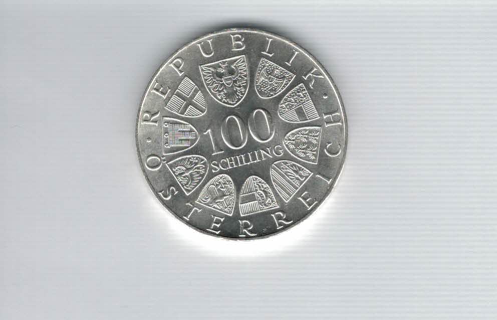  100 Schilling 1975 Johann Strauss silber 15,36g fein Österreich Spittalgold9800 (01914/2)   