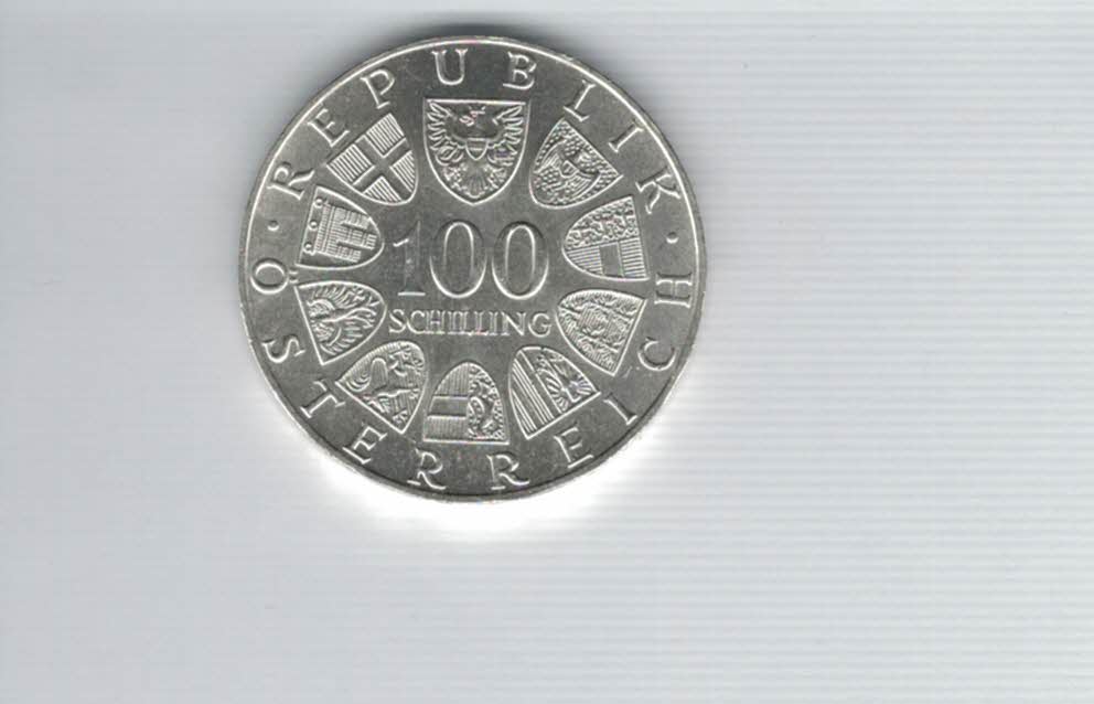  100 Schilling 1979 Internationales Zentrum Wien UnoCity Ag 15,36gÖsterreich Spittalgold9800 01914/23   