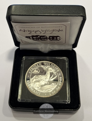  Somalia  100 Schilling 2022 Wildlife Elephant Privy Mark FM-Frankfurt  Feinsilber: 31,1g   