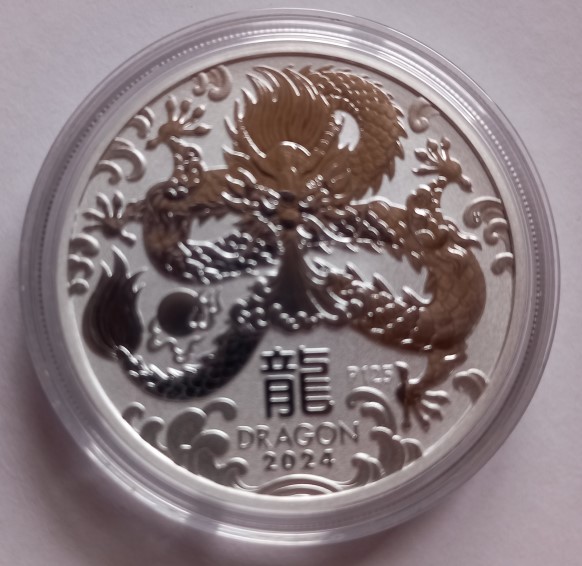  Australien  1 Dollar 2024  Lunar III Dragon  1 Oz Silber 31,1 gr   