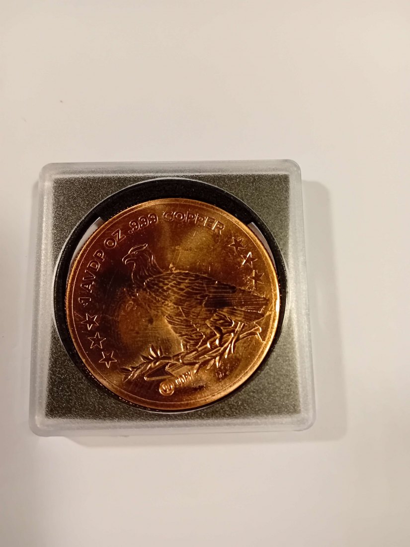  USA 1 Unzen Kupfermedaille(Feingehalt 999.9%)(1) Durchmesser 39,0 mmm, d=3,3 mm   