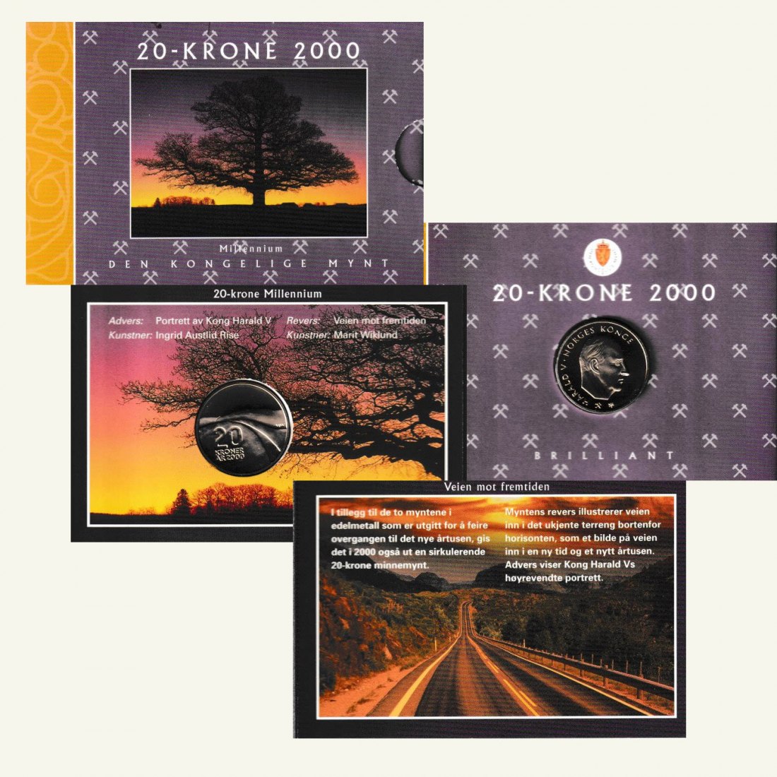  Offiz. 20-Kronen-Sondermünze Norwegen *Millennium* 2000 nur 10.000 Stück   